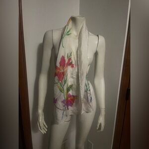 Vibrant hand painted silk scarf - glorious!